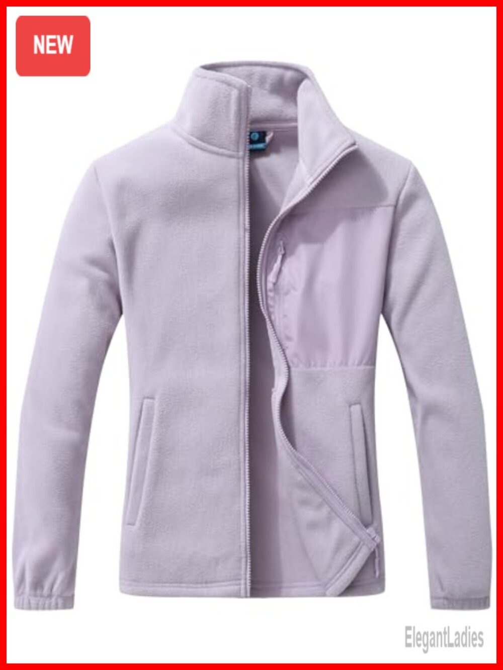 Full Zip Soft Polar Fleece Jacket Stand Collar Outdoor Coat